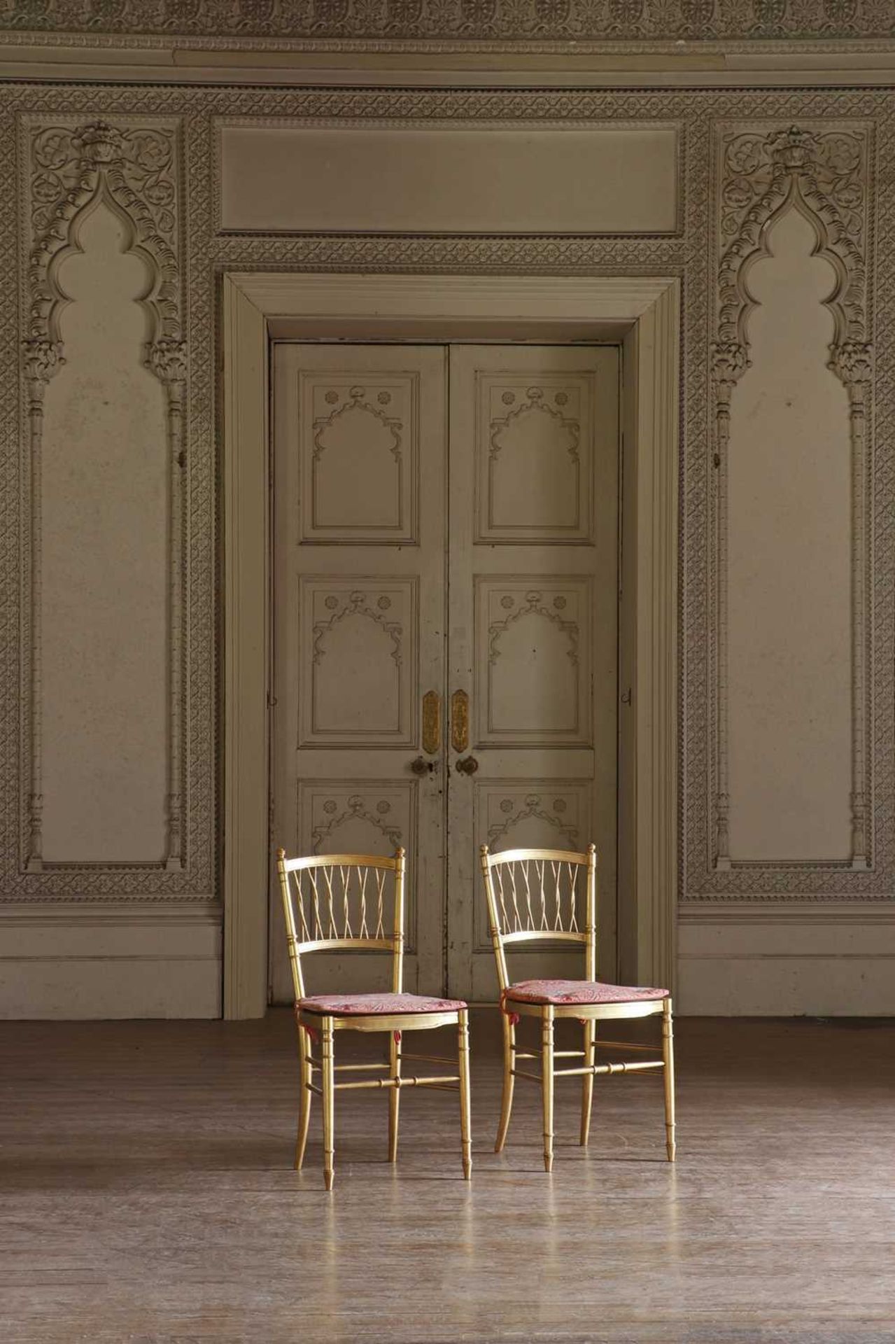 ☘ A set of twelve giltwood ballroom chairs, - Image 5 of 9