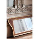 ☘ A George II-style walnut and gilt-framed overmantel mirror,