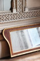 ☘ A George II-style walnut and gilt-framed overmantel mirror,