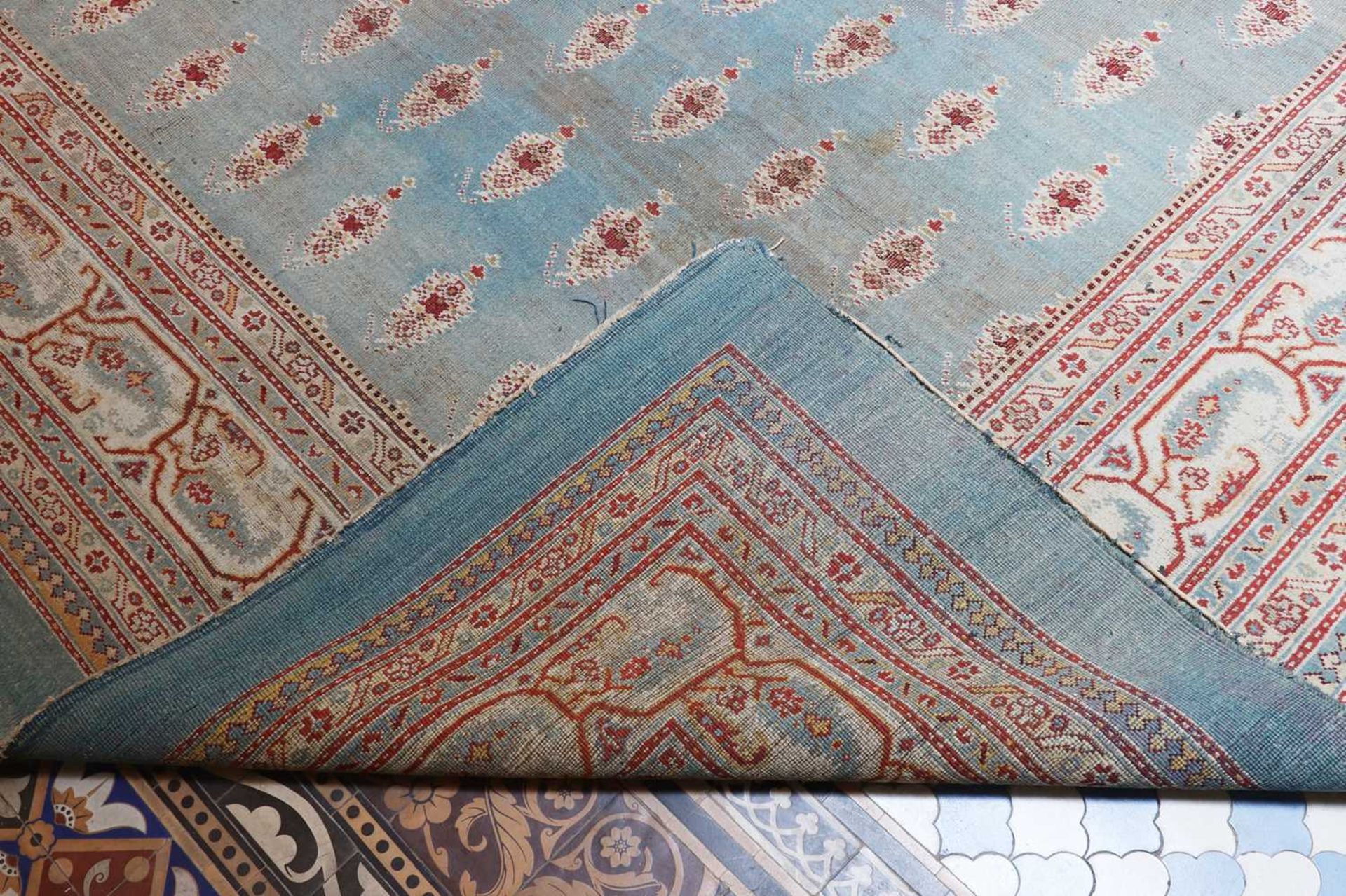 ☘ A large blue Amritsar carpet, - Image 9 of 38