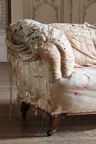 ☘ An upholstered chesterfield settee,