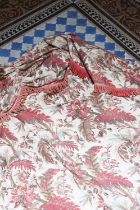 ☘ Two pairs of interlined printed cotton curtains,