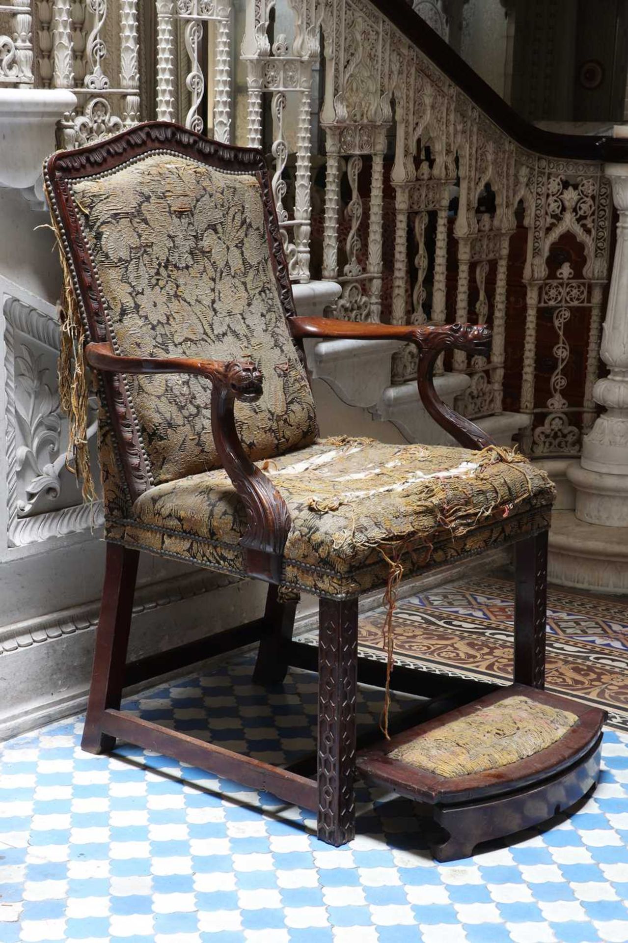 ☘ A George II mahogany master's chair, - Image 14 of 21