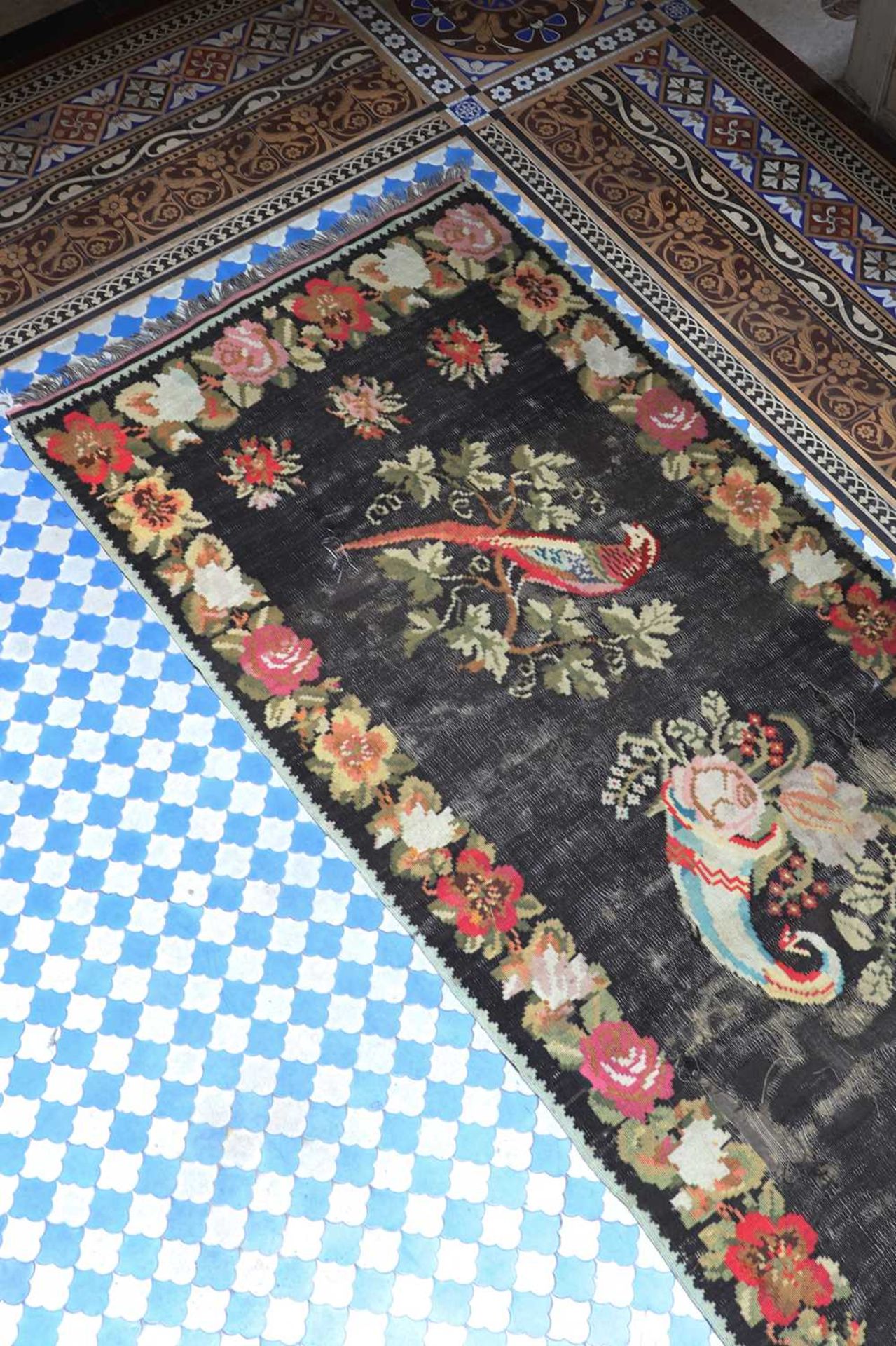 ☘ A Bessarabian flat-weave rug,