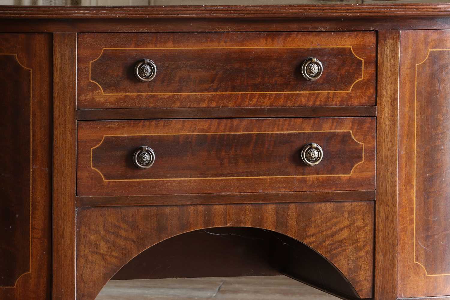 ☘ A George III-style mahogany bow-front sideboard, - Image 4 of 15