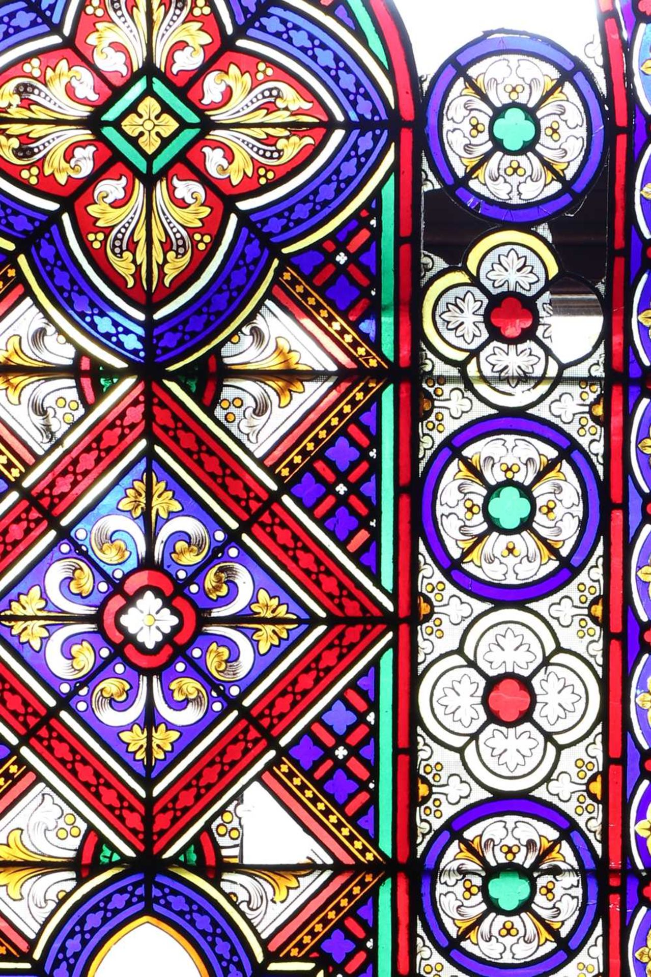 ☘ A Victorian Gothic Revival stained-glass window, - Image 6 of 21