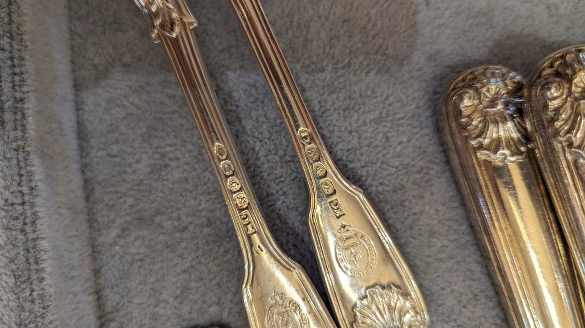 A composed George IV silver flatware service, - Image 38 of 46