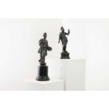 A matched pair of bronze figures of Mars and Minerva,