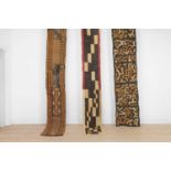 Three Kuba raffia appliquéd cloths,