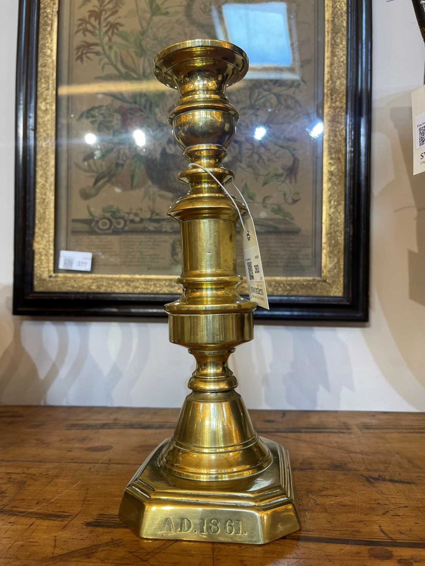 A pair of Victorian brass candlesticks, - Image 29 of 30