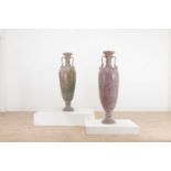 A pair of Bombay School of Arts terracotta vases,