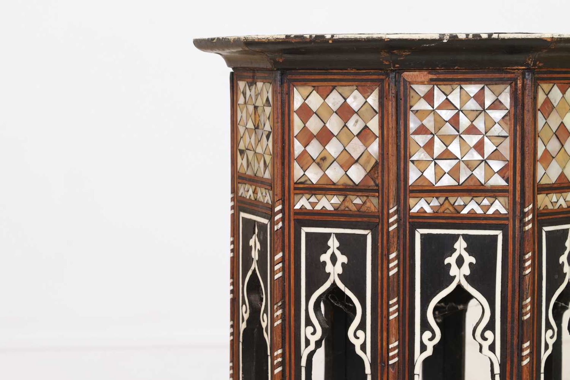 A Moorish hardwood occasional table, - Bild 6 aus 16