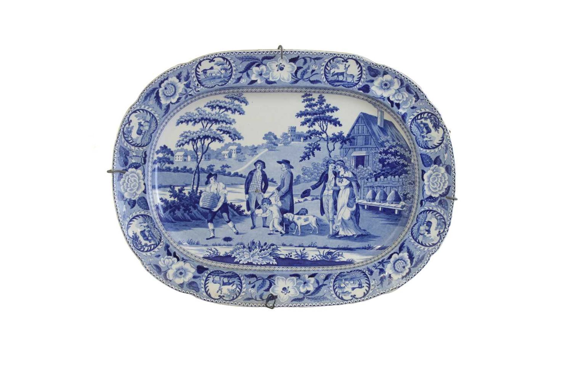 Seven various blue and white glazed stoneware meat plates, - Bild 3 aus 33