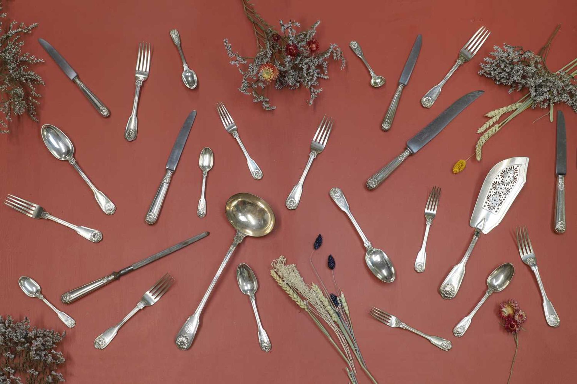 A composed George IV silver flatware service, - Image 13 of 46