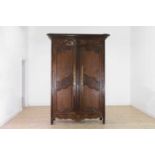 An oak armoire,