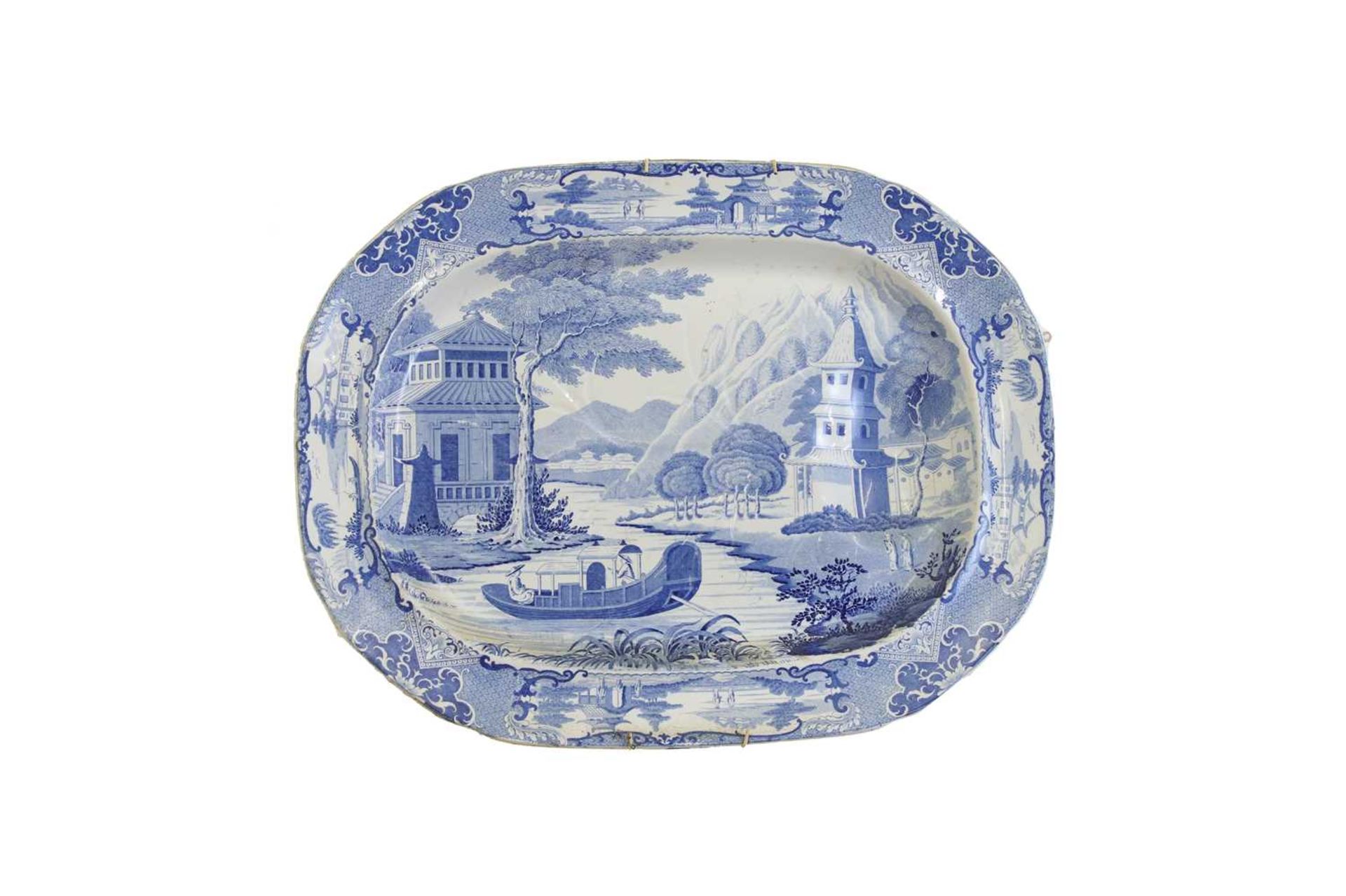 Seven various blue and white glazed stoneware meat plates, - Bild 4 aus 33