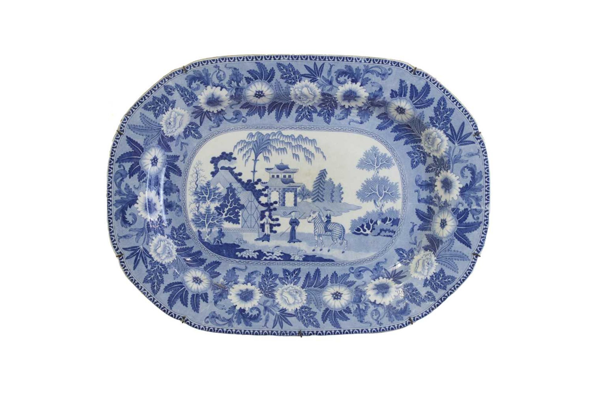 Seven various blue and white glazed stoneware meat plates, - Bild 5 aus 33