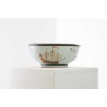 An export porcelain punchbowl