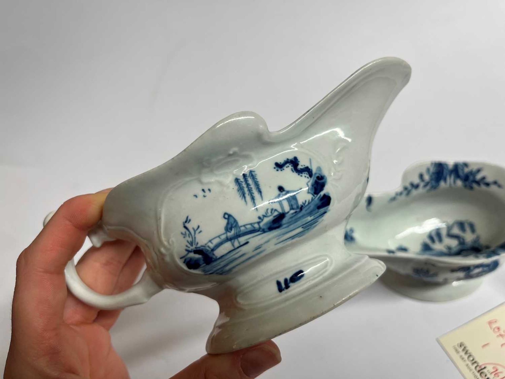 A pair of Worcester blue and white porcelain sauce boats, - Image 12 of 15