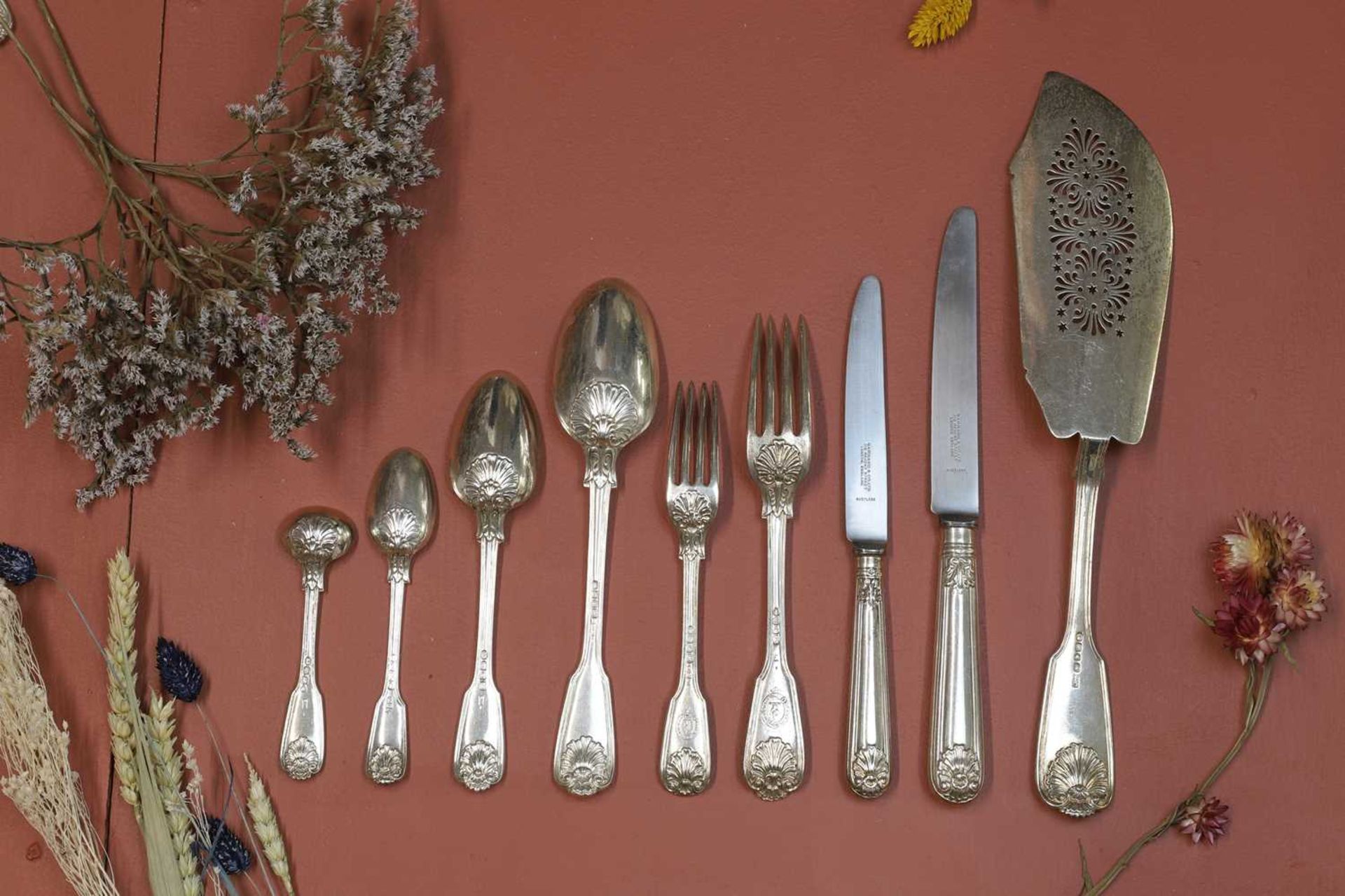 A composed George IV silver flatware service, - Image 3 of 46