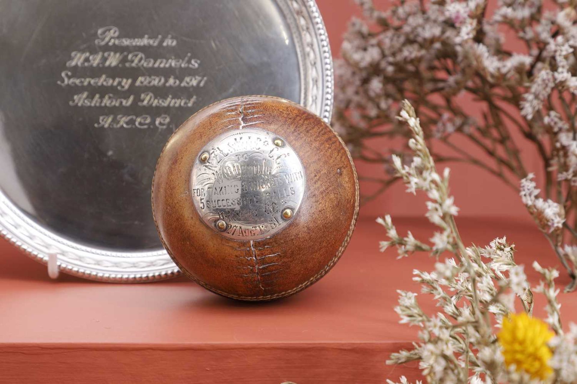 A Victorian silver-mounted cricket ball, - Image 4 of 7