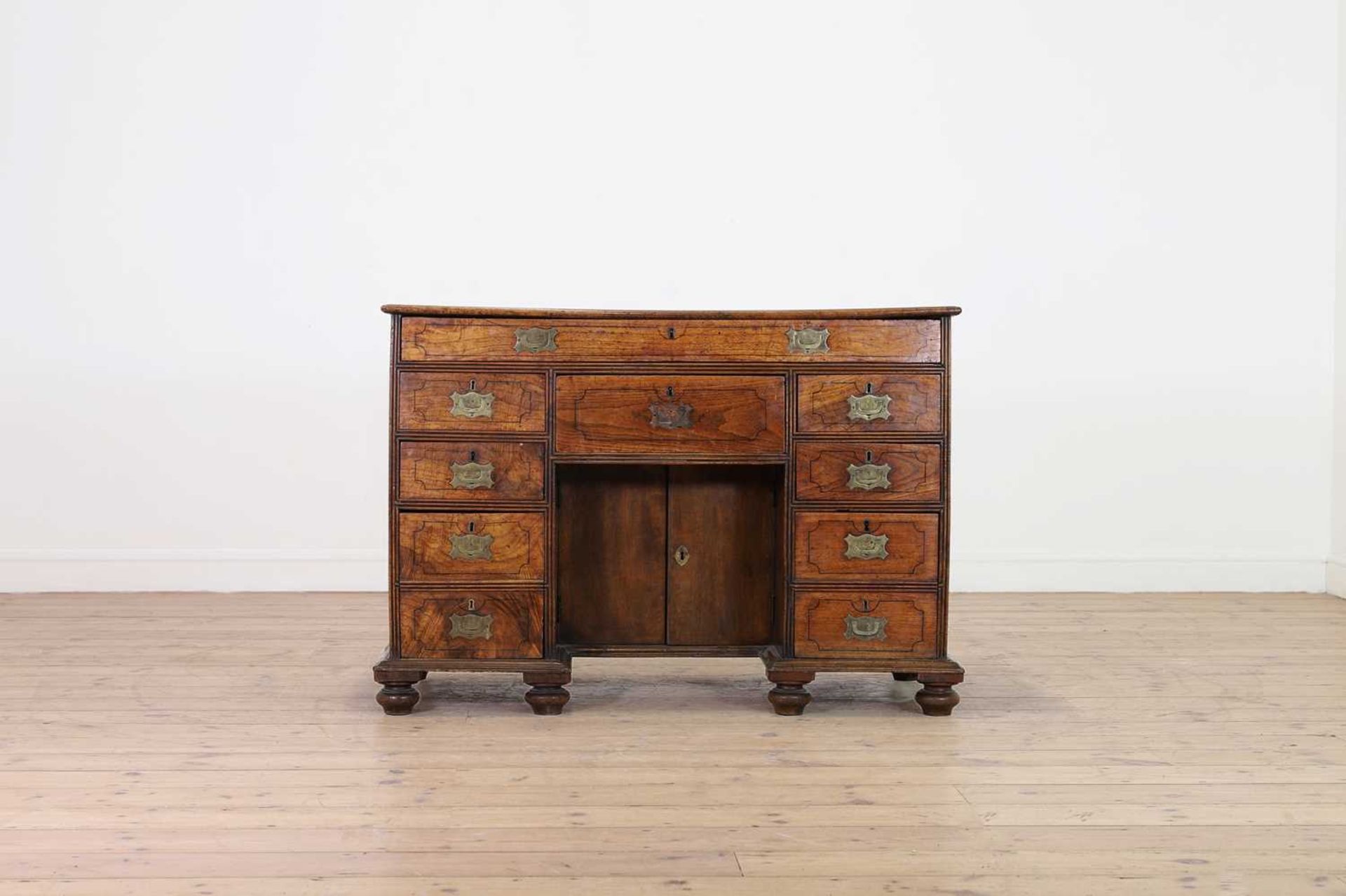 A camphor wood and brass campaign desk, - Image 2 of 5