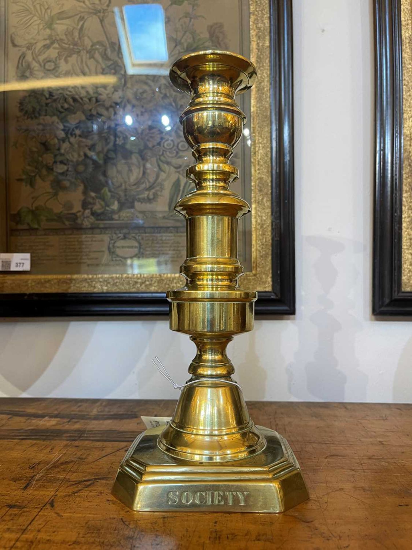 A pair of Victorian brass candlesticks, - Image 13 of 30