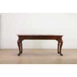 A mahogany and marble centre table,