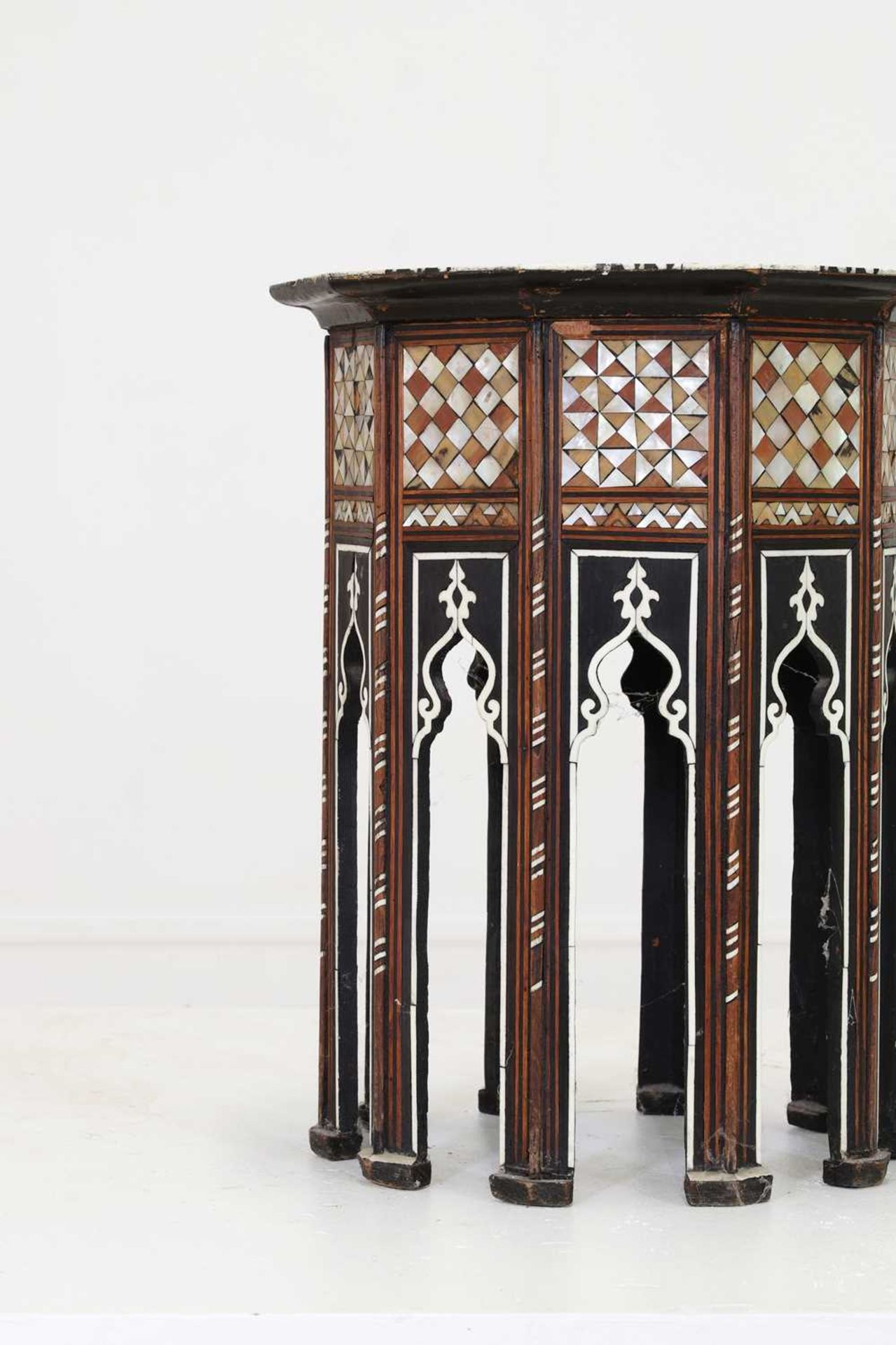 A Moorish hardwood occasional table, - Bild 2 aus 16