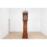 A George II scarlet and gilt-japanned longcase clock,