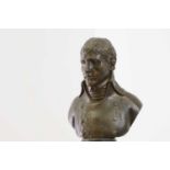A small patinated bronze bust of Napoleon,