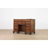 A camphor wood and brass campaign desk,