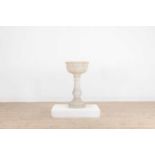 A Moghul-style white marble pedestal urn,