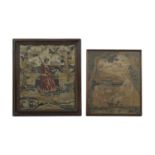 Two needlework pictures,
