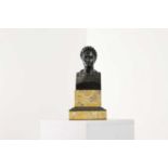 A bronze bust of Napoleon,