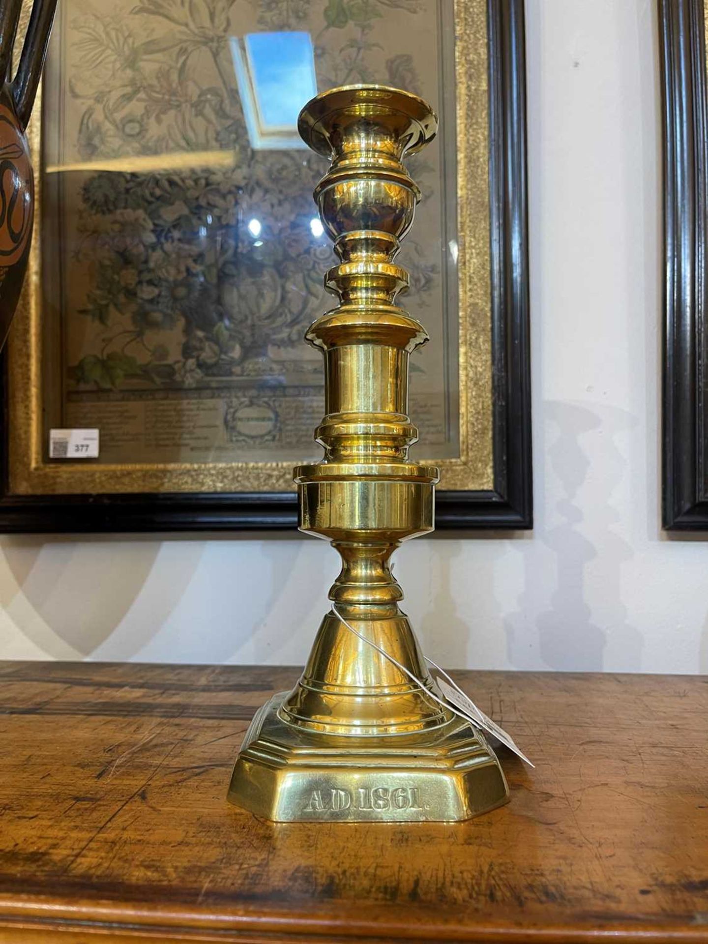 A pair of Victorian brass candlesticks, - Image 11 of 30