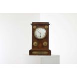 A French Empire burr oak mantel clock,