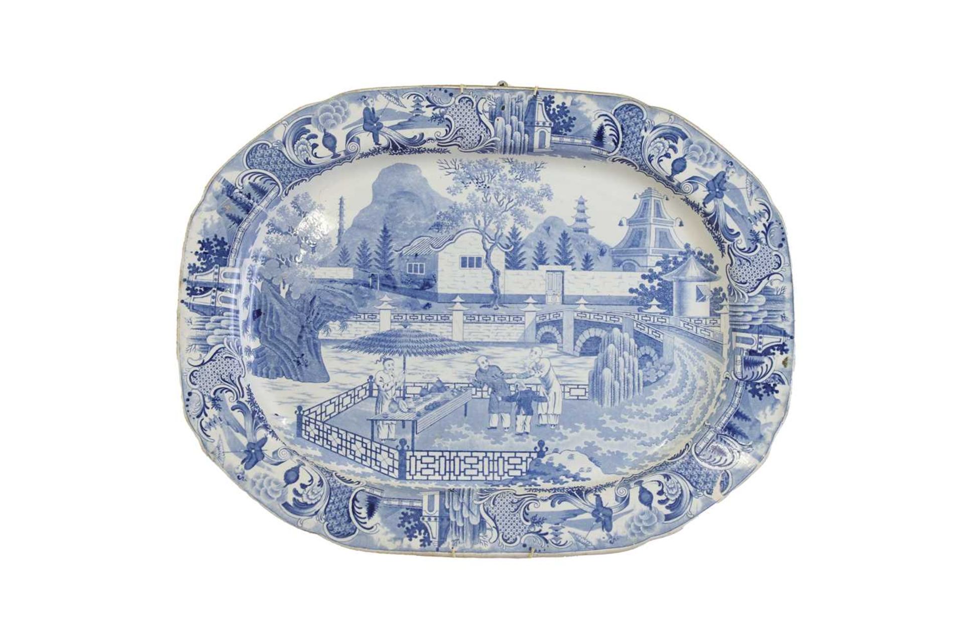 Seven various blue and white glazed stoneware meat plates, - Bild 2 aus 33
