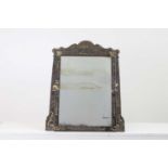 A metal and black japanned dressing mirror,