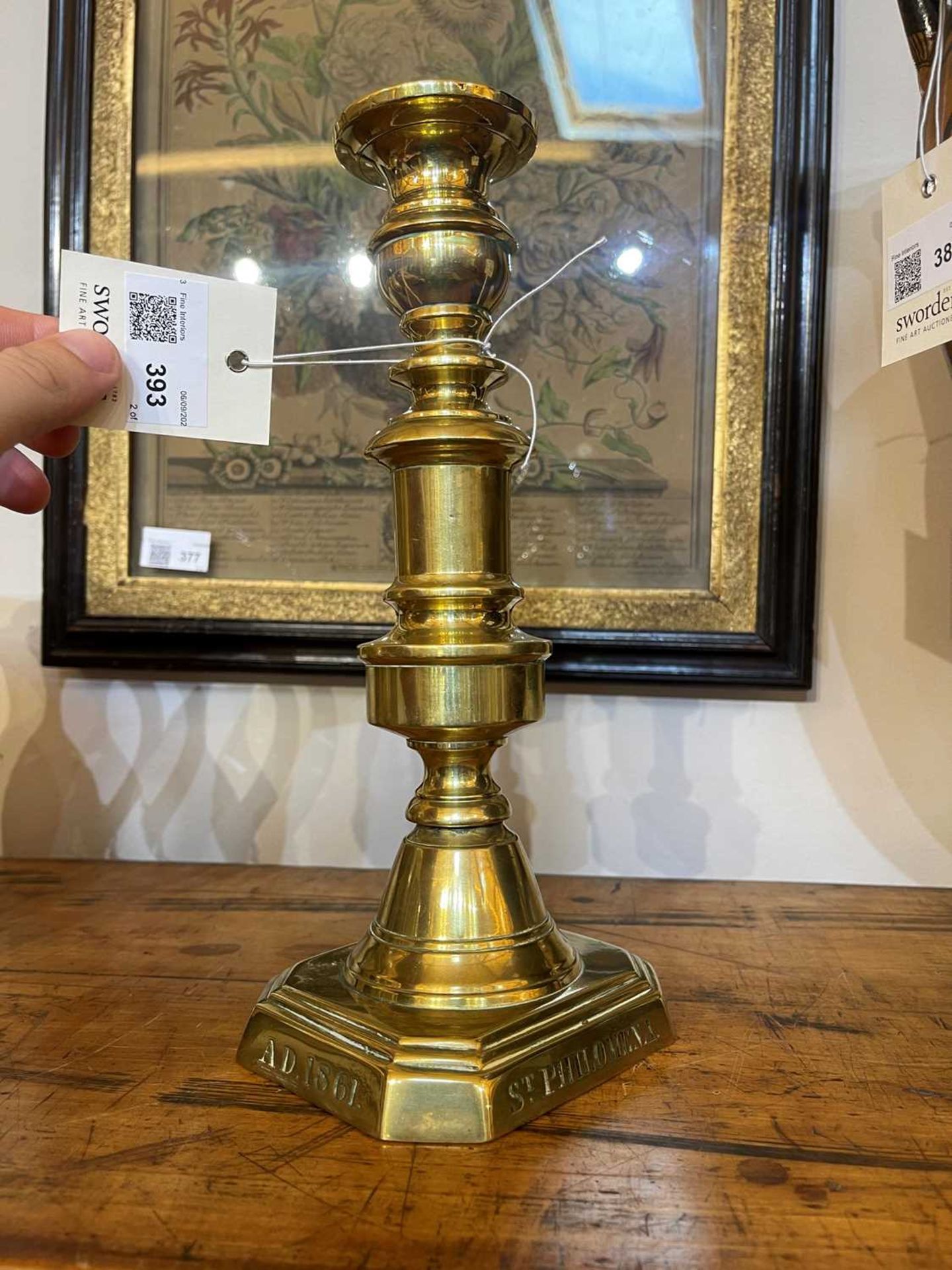 A pair of Victorian brass candlesticks, - Image 22 of 30
