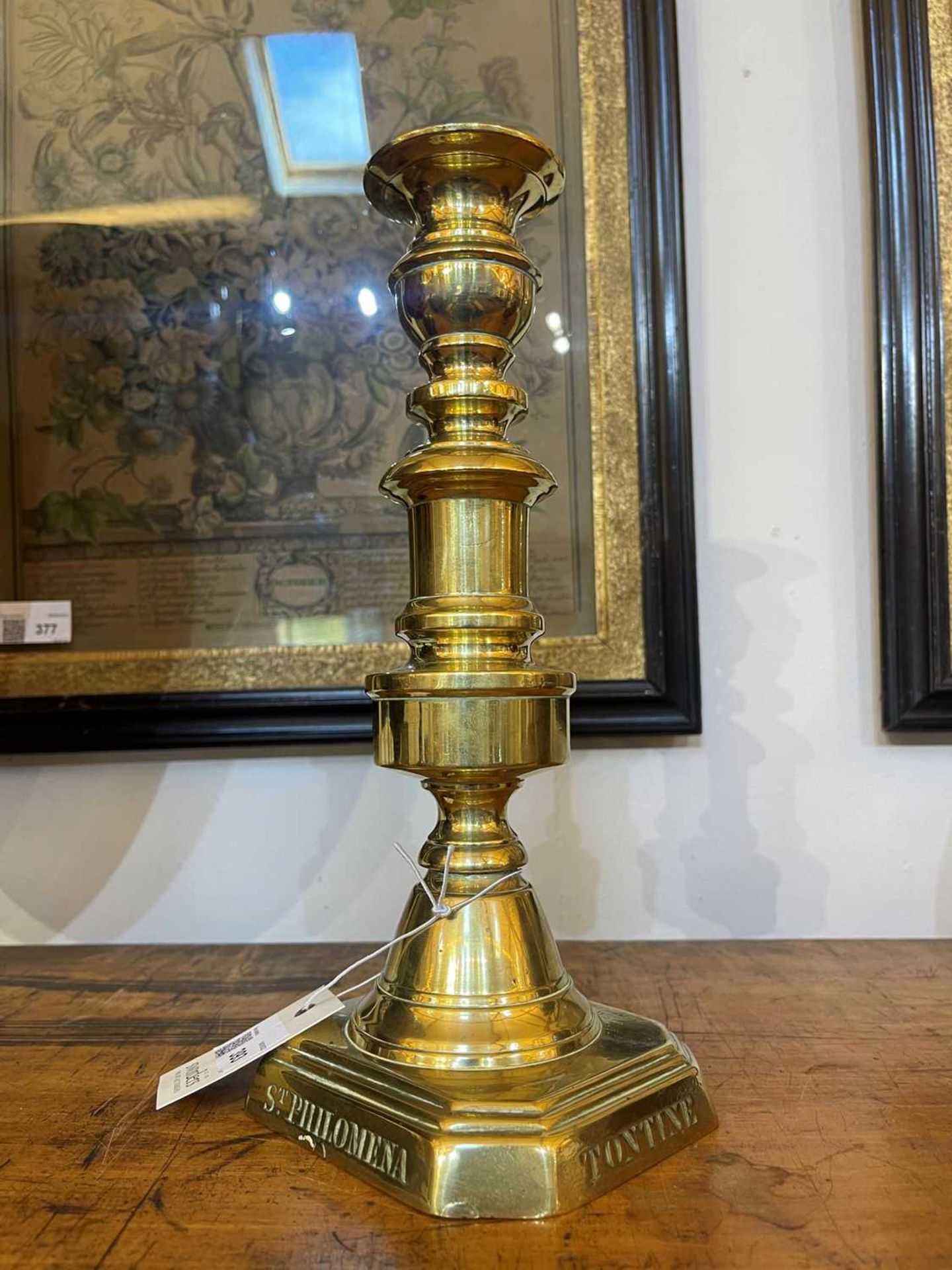 A pair of Victorian brass candlesticks, - Image 16 of 30