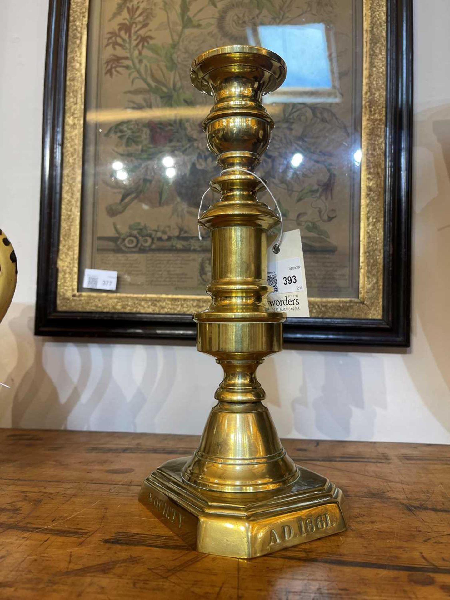 A pair of Victorian brass candlesticks, - Image 28 of 30