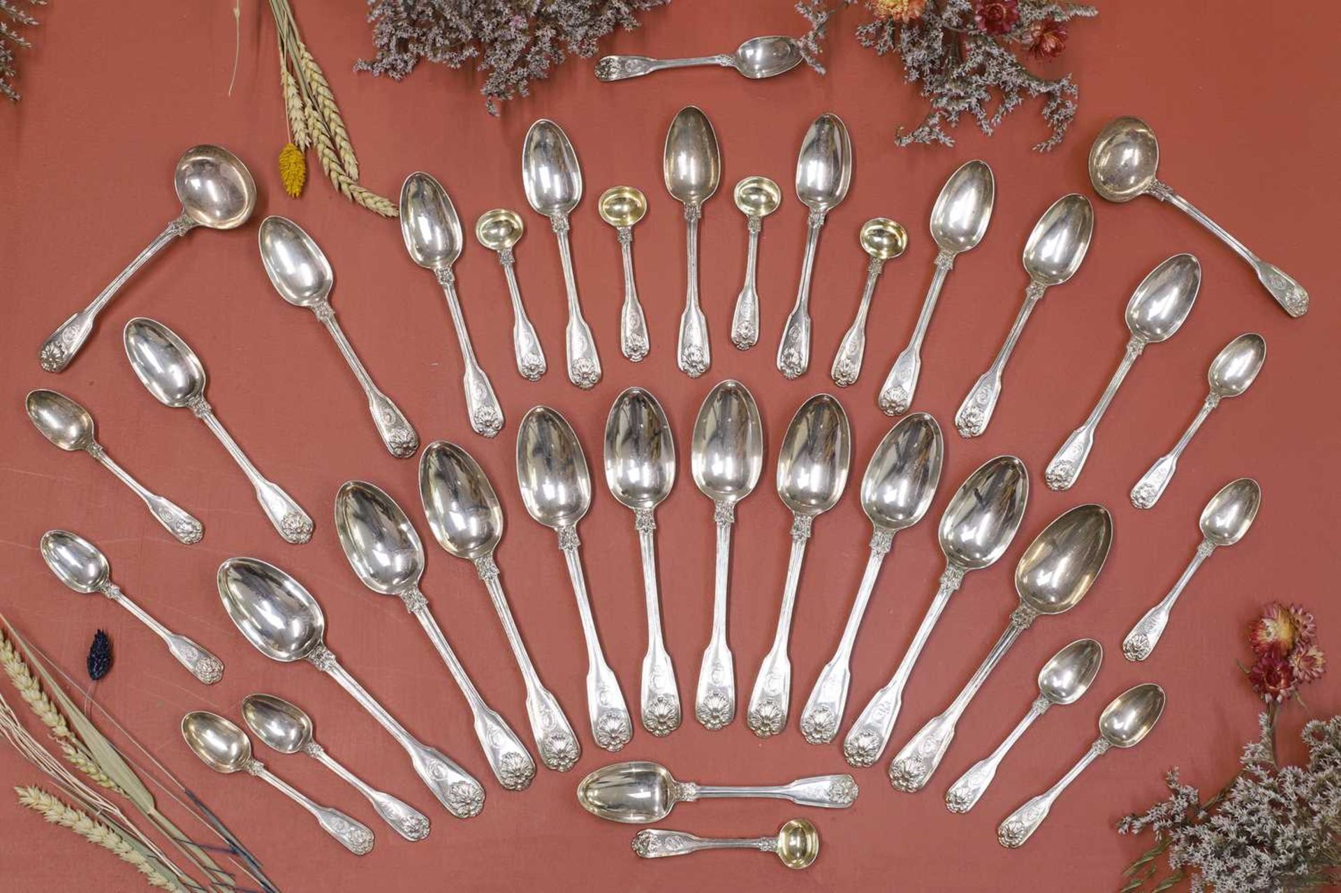 A composed George IV silver flatware service, - Image 6 of 46