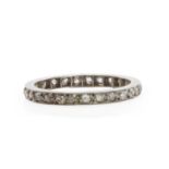 A platinum diamond eternity ring,