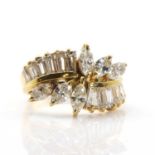 An American two row diamond ring,