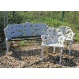 A Coalbrookdale style cast iron garden bench