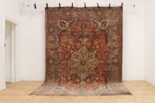 A Heriz wool carpet,