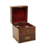 A mahogany apothecaries box,