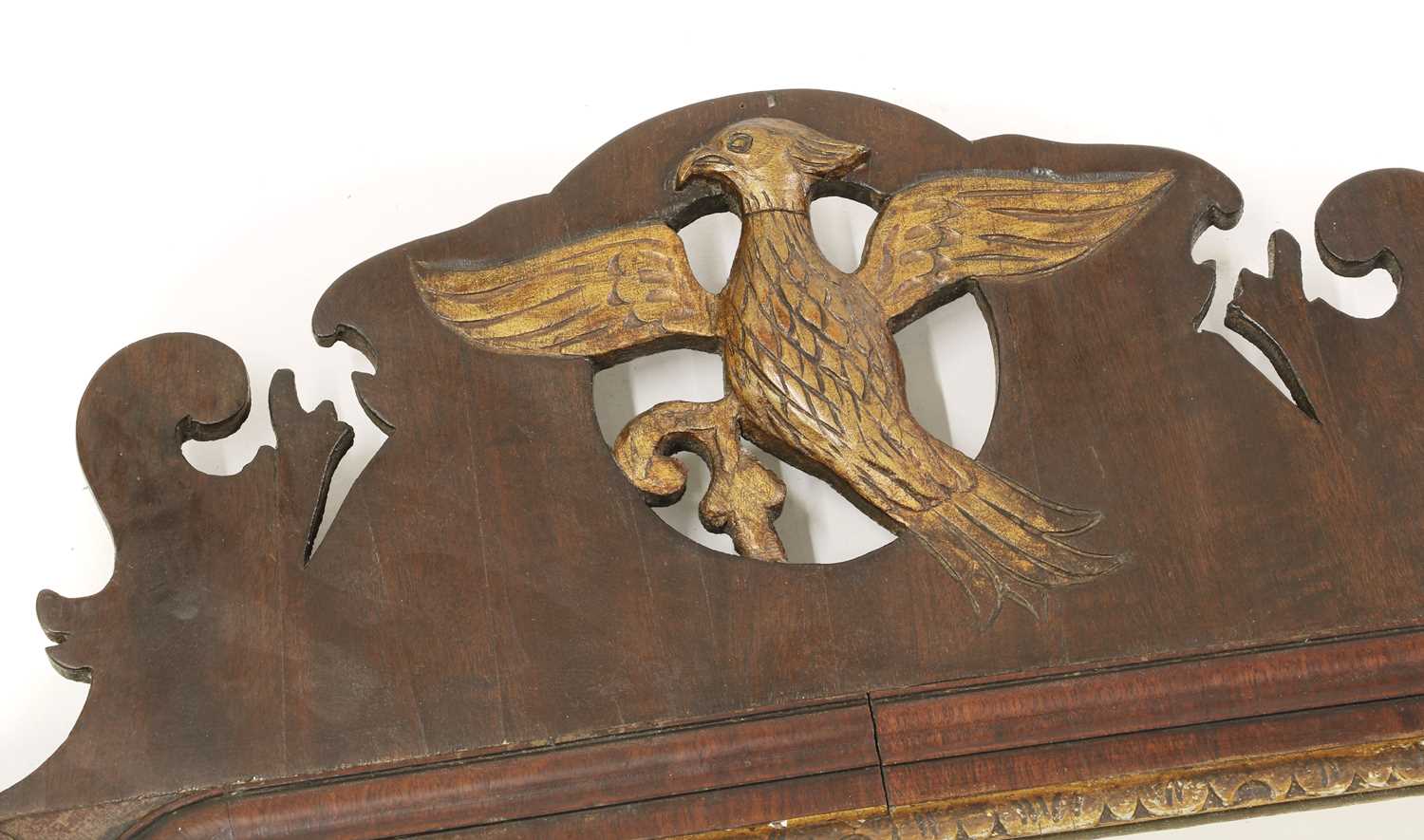 A George II style mahogany fretwork mirror, - Image 3 of 3