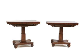 A pair of mahogany card tables,